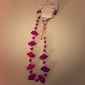 Charming Charlie red necklace and earring set